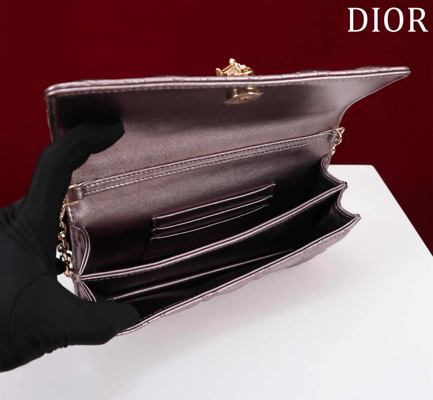 My Dior Mini Bag Silver Cannage Lambskin